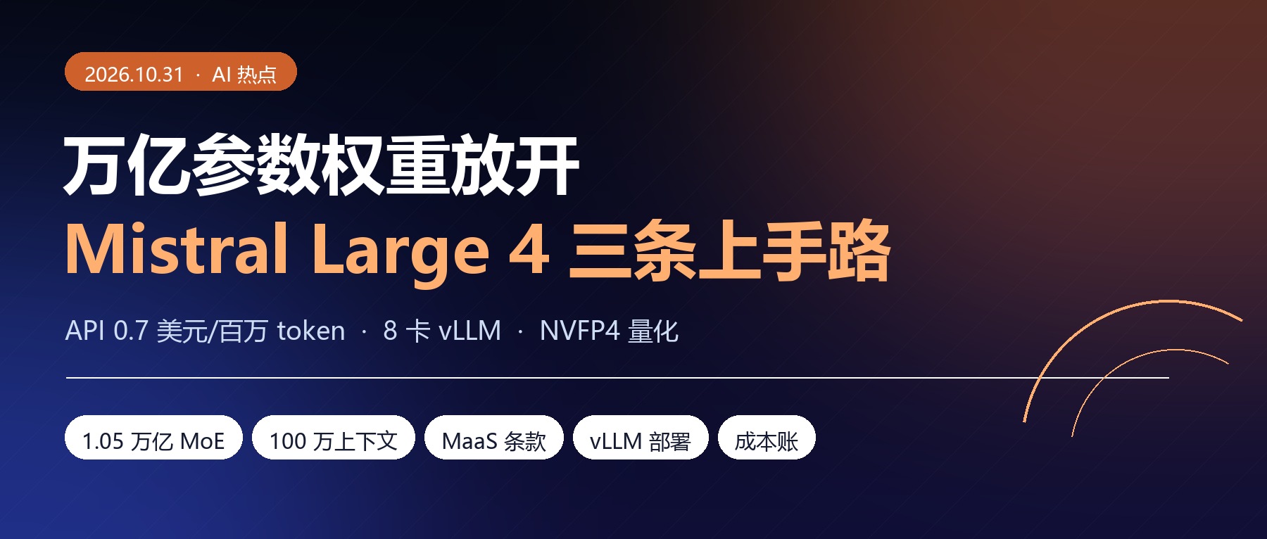 Mistral Large 4 权重开放：万亿参数模型三条上手路径与成本账